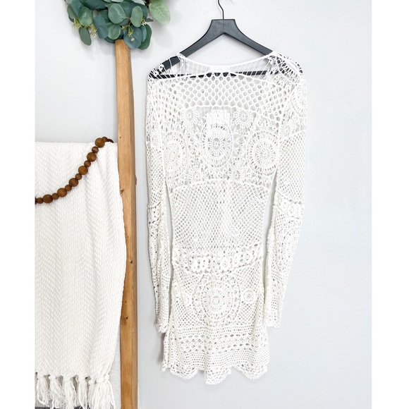 Missguided | Crochet Lace Up Mini Dress Coverup - Picture 16 of 16